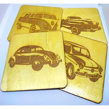Oldtimer autós poháralátét szett