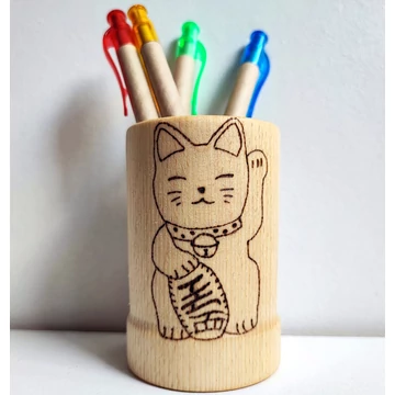 Maneki-neko mintás ceruzatartó