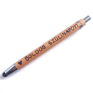 &quot;Boldog szülinapot!&quot; feliratú bambusz toll 