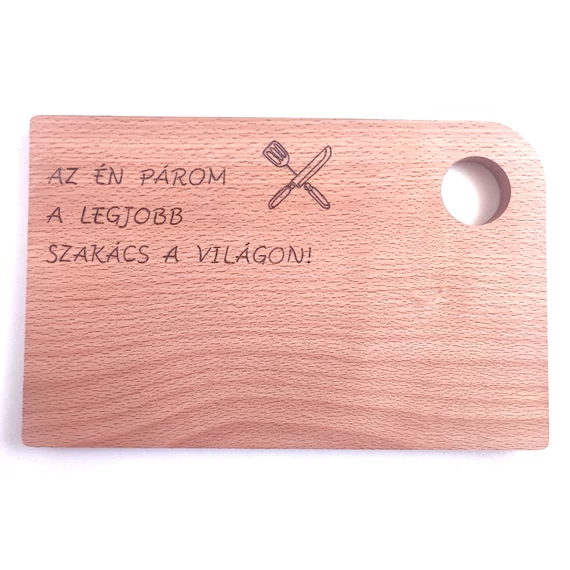 Az én párom a legjobb szakács a világon feliratú reggeliző deszka