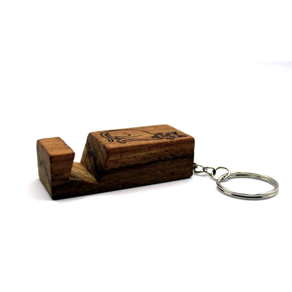 Macska-seprű mintás mini mobiltelefon tartó
